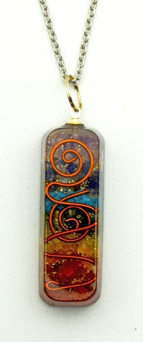 Chakra Orgonite Necklace w/Chain