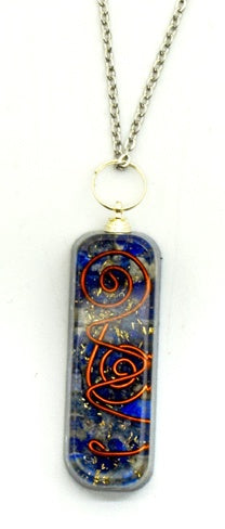 Lapis Orgonite Necklace w/Chain