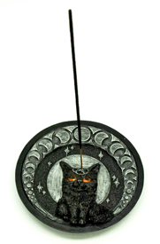 Black Cat with Moons Incense Burner