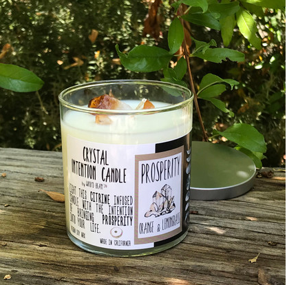 Wick'd Bean - Prosperity Crystal Intention Candle 11oz