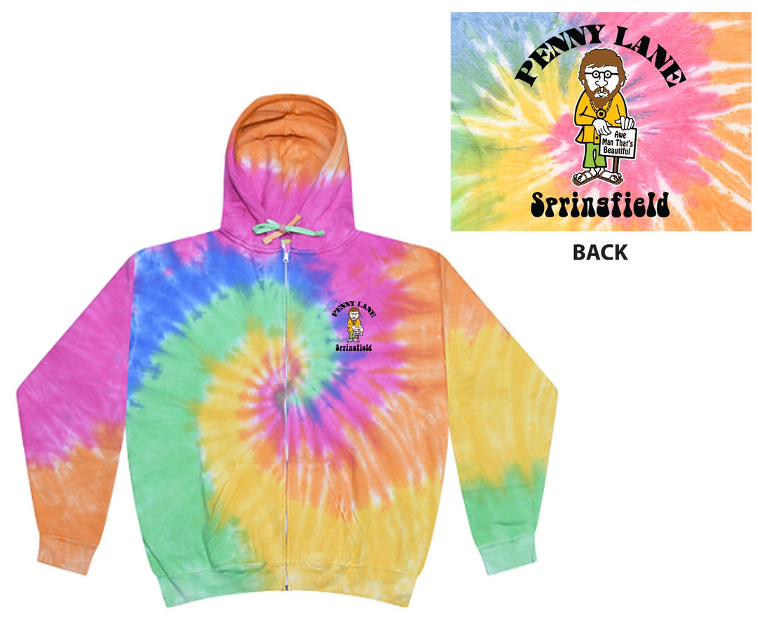 Penny Lane Guy Tie Dye Zip Up Hoodie - Eternity