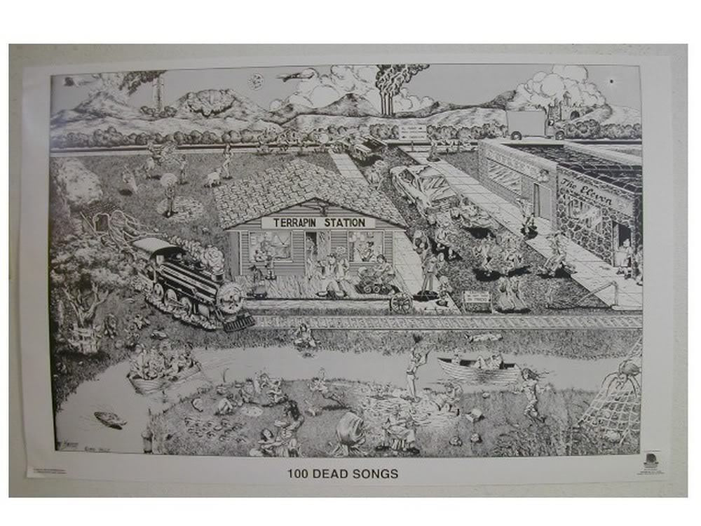 The Grateful Dead 100 Dead Songs Poster