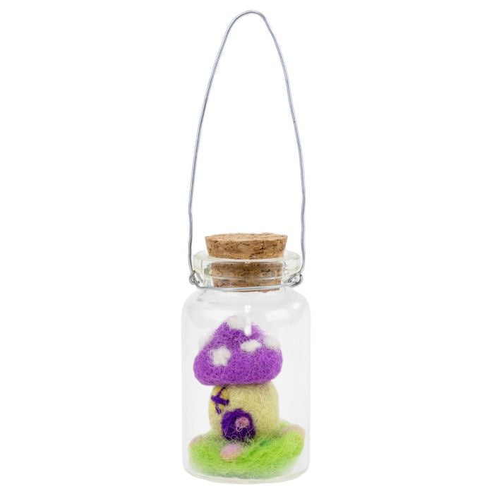 Bottle Ornament: Tiny Mushroom House