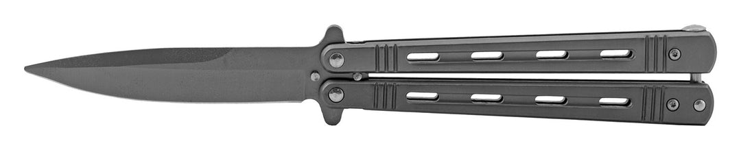 5.13" Full Steel Butterfly Balisong Folding Pocket Knife - Grey