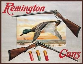 Remington Shotgun & Ducks Tin Sign