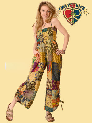 Petite Patchwork Cotton Print Cinche Jumper