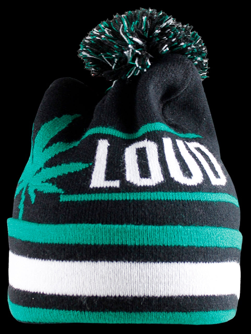 Black Leaf Loud Pom Pom Hat