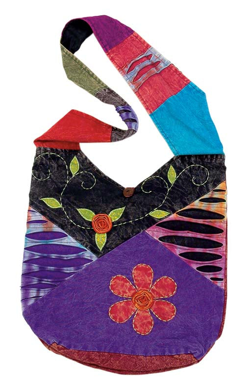 Ribbed Flower w/ Rosette Monk Bag