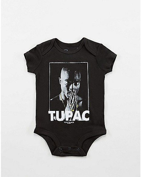 Tupac Praying Black Onesie