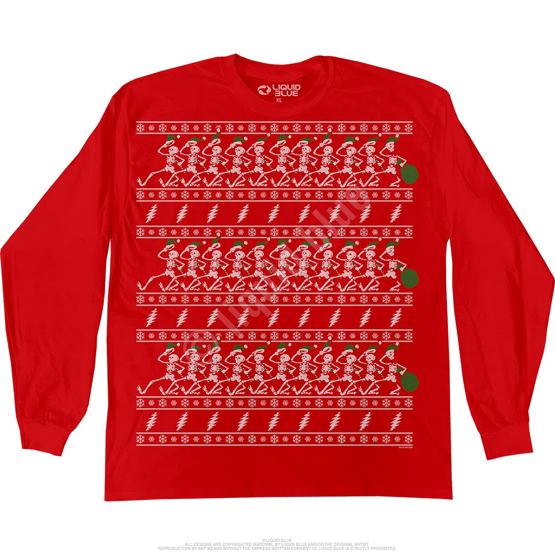 Grateful Dead Dancing Skeleton Xmas Sweater