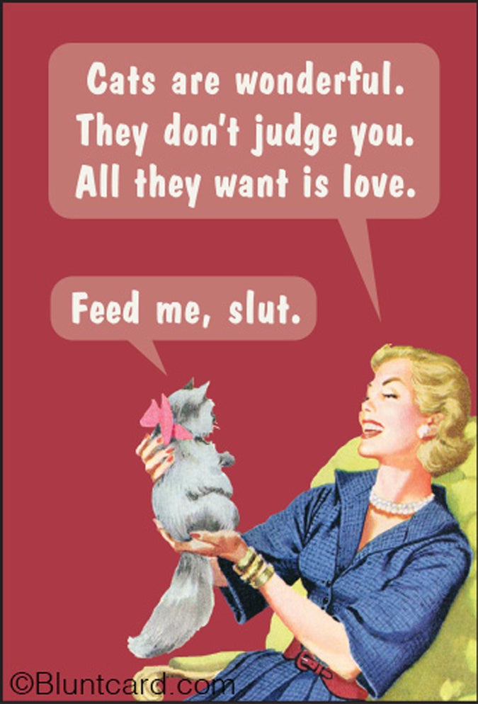 Cats Are Wonderful... Feed Me Slut - Magnet