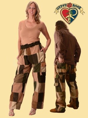 Gypsy Rose - Patchwork Corduroy Cargo Pants