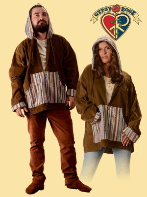 Gypsy Rose - Corduroy & Gheri Zip-Down Hoodie