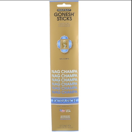 Gonesh - Extra Rich Nag Champa Incense Sticks 20 Ct.