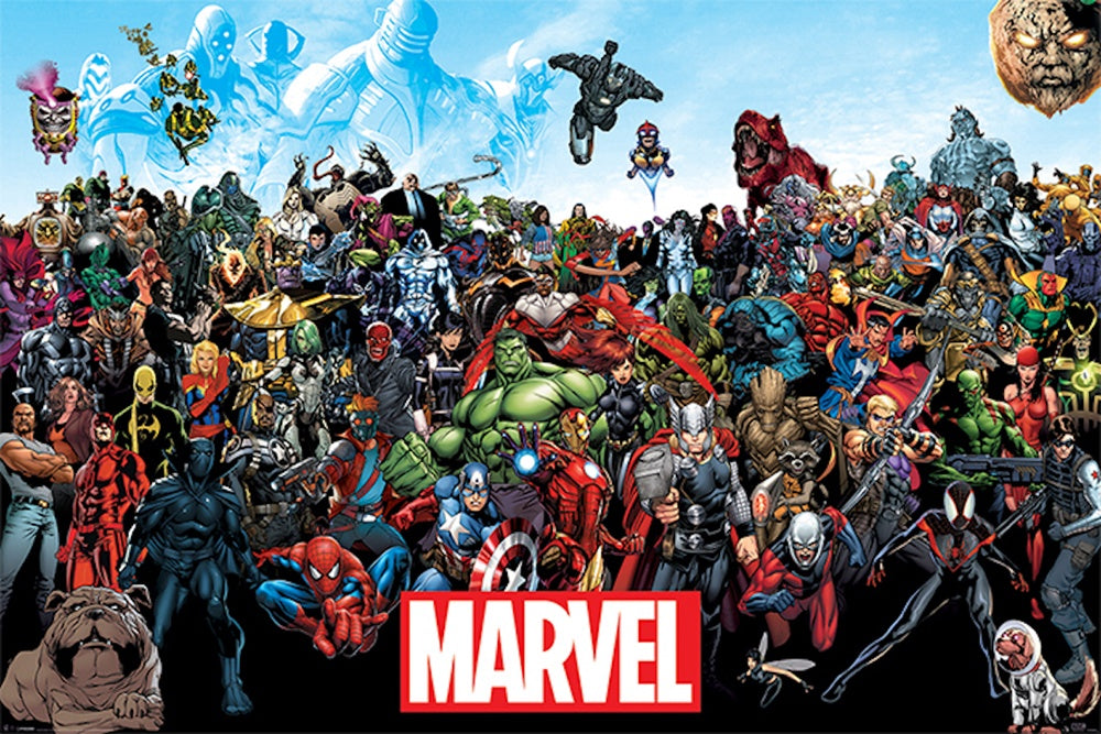 Marvel Characters Line Up Poster