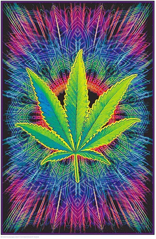 Canna Vibes Blacklight Poster