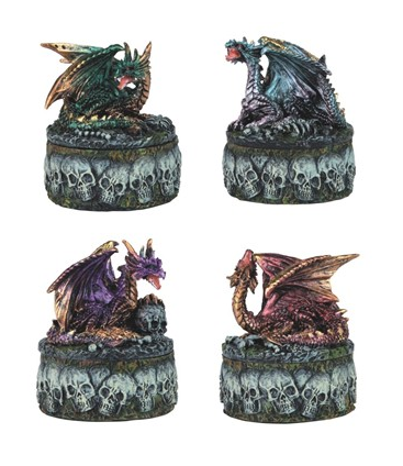 GSC - Mini Dragon on Skull Trinket Box