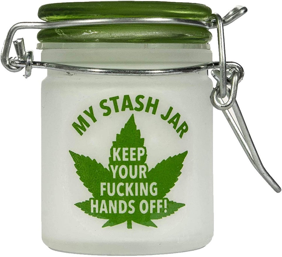 Airtight Glass Mini Stash Jar 1.5 Oz - My Mini Stash Jar - Keep Your F*cking Hands Off!