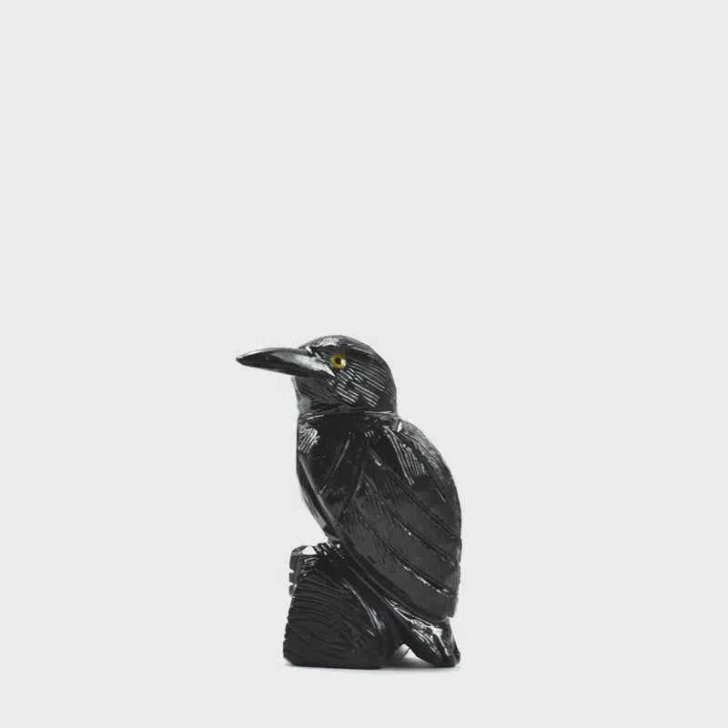 Minga Fair - Black Onyx Crow Figurine