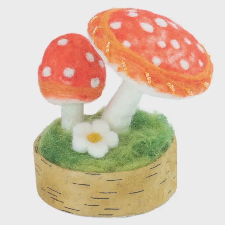 Red Flame Woodland Mushroom