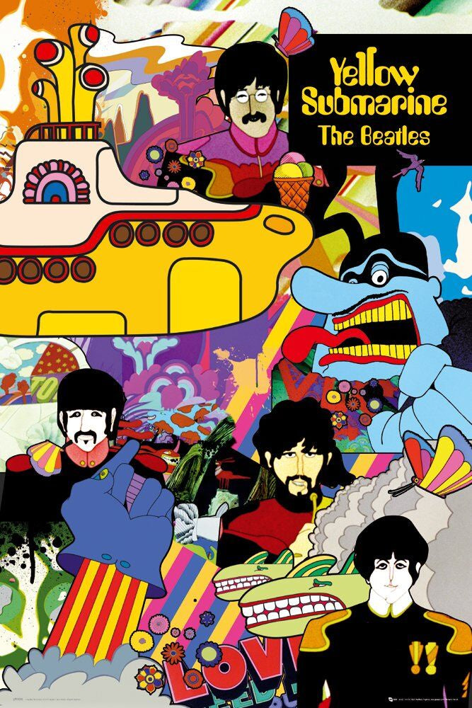 Beatles Yellow Submarine Collage Poster