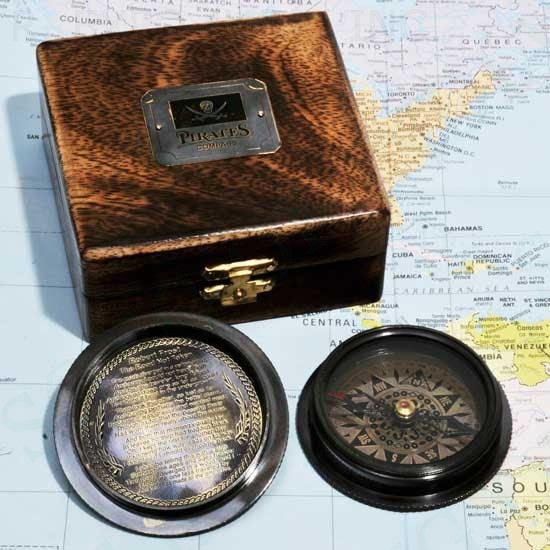 RExpo - Pirates Poem Brass Compass 2.5"