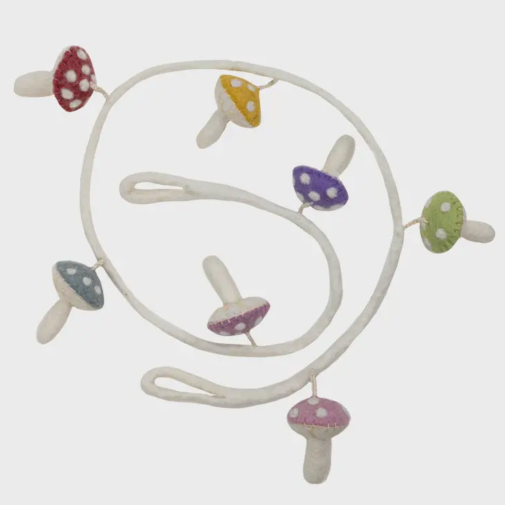 Short Soft Rainbow Mushroom Garland