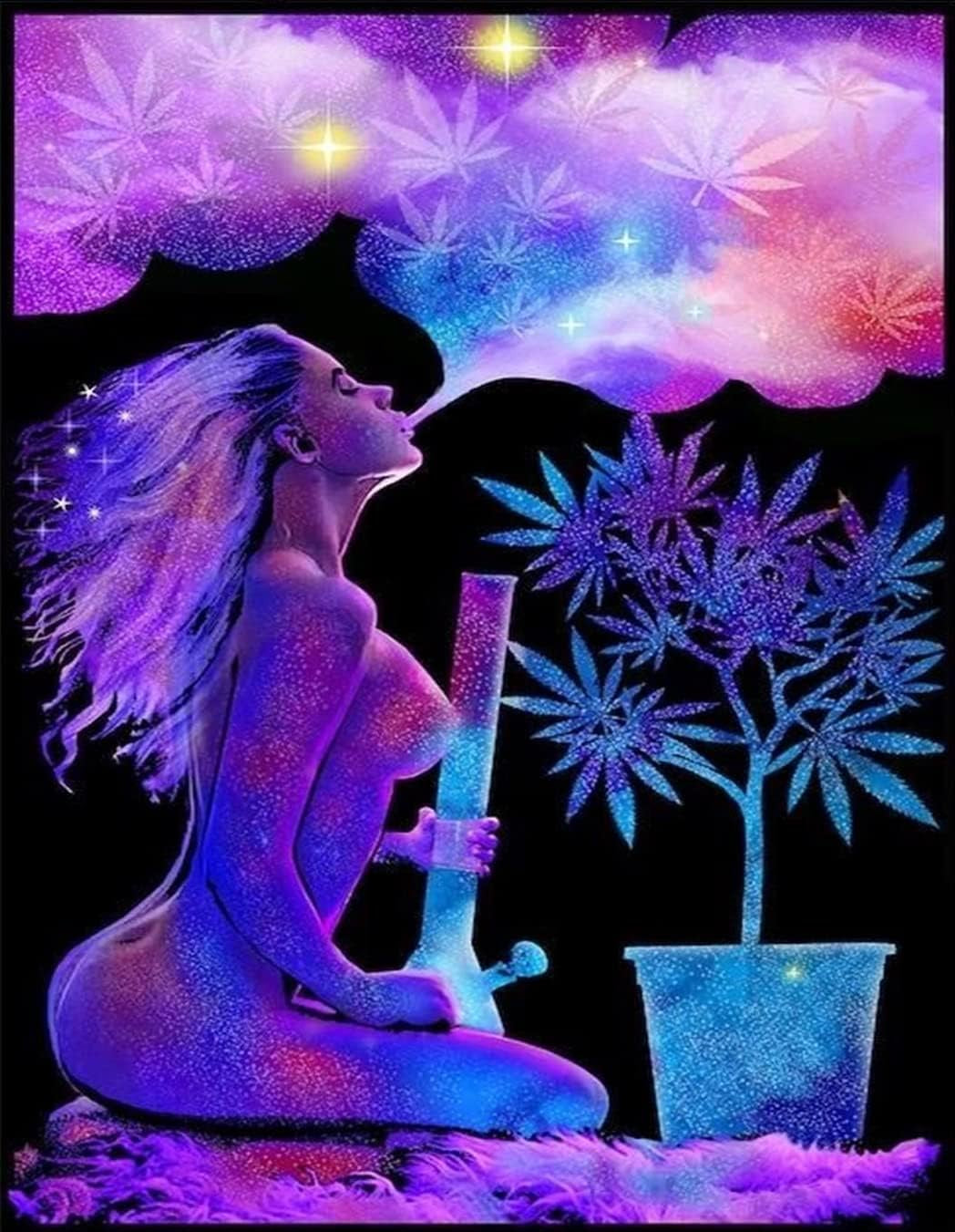 Cannabliss Blacklight UV Tapestry