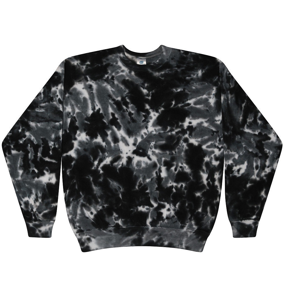 Colortone Tie Dye Crew Neck Fleece - Multi Black