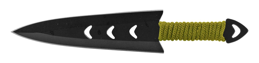Set of 6 Spear Point Throwing Knives with Nylon Storage Case - Olive Green