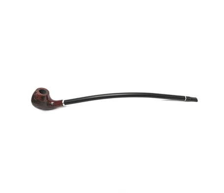 16" Churchwarden Pipe Wood Bowl & Black Metal Arm - PIPL37BK