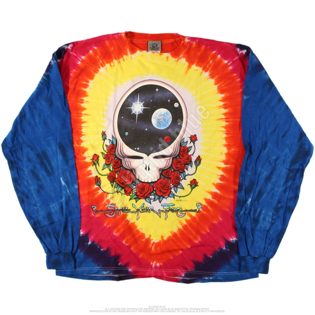 Liquid Blue - Grateful Dead "Space Your Face" Tie Dye L-Sleeve Shirt