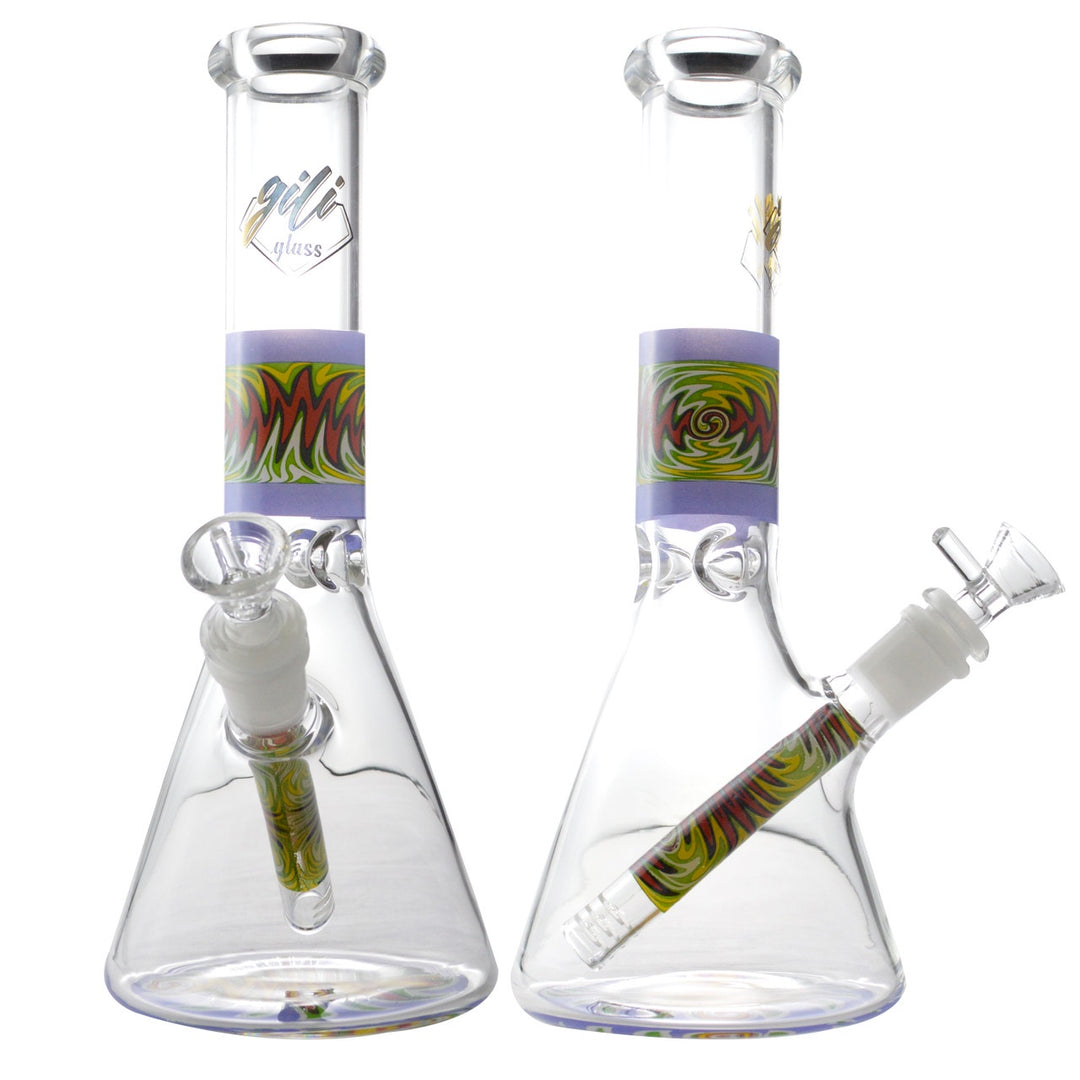 Gili Glass Beaker Bottom Ice Pinch 10" Water Pipe