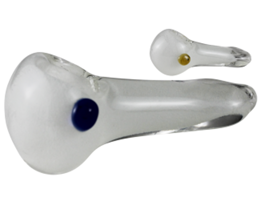 3" Glowing Glass Spoon Flat Mouth