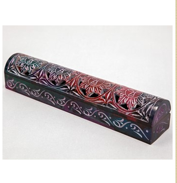 India Arts - Soapstone Carved Tie Dye Sun Face Ash Catcher