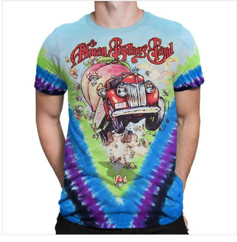 Liquid Blue - Allman Brothers "Flying Peach" V Tie-Dye T-Shirt