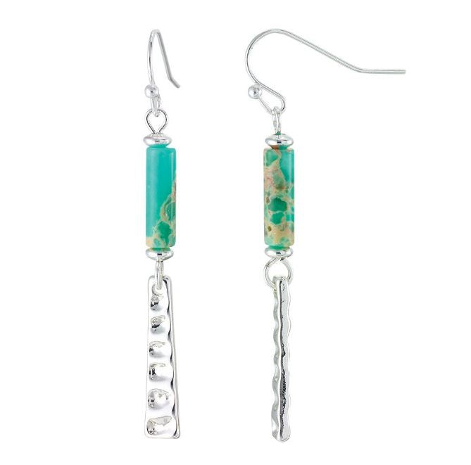 Viva Life - Natural Stone Silver Dangle Earrings