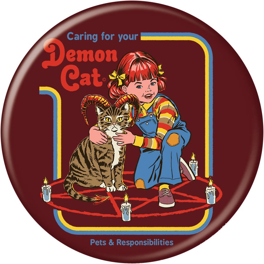 Caring For Your Demon Cat 3in Pin