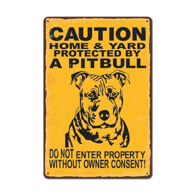 Pitbull Metal Sign