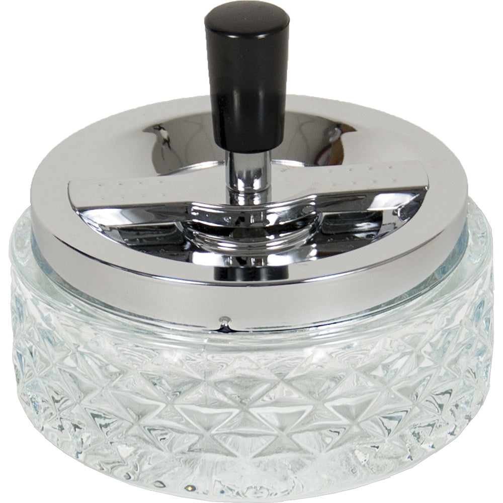 Clear Glass 4.75" Spinning Ashtray - A98