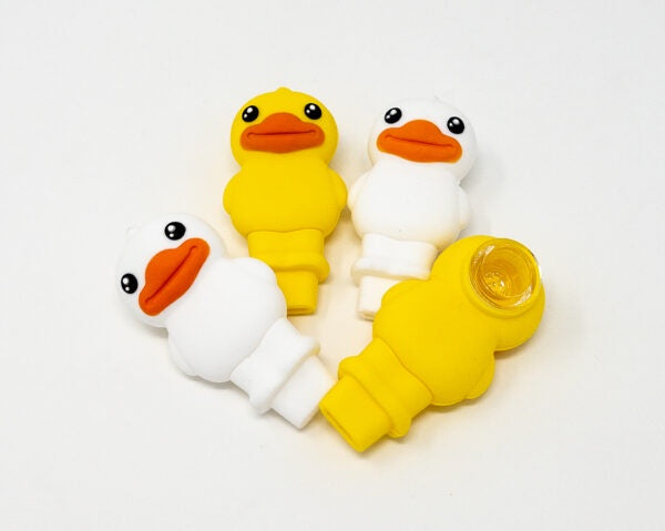 Silicone Duck Pipe w/ Glass Bowl