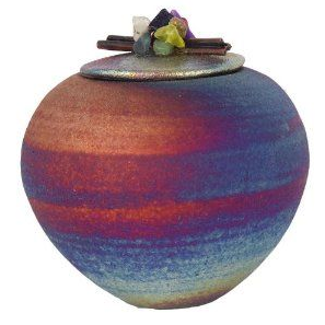 Raku Potteryworks - Copper Matte and Gloss Dream Jar 6"
