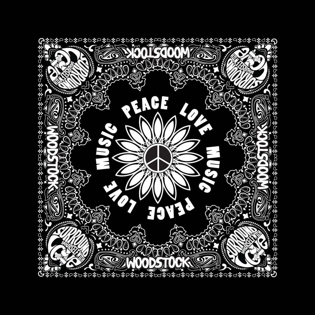 Woodstock Peace, Love, & Music Bandana