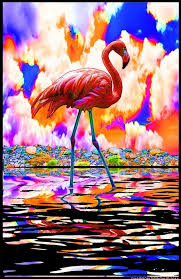 Blacklight Poster- Flamingo- BL2 A18