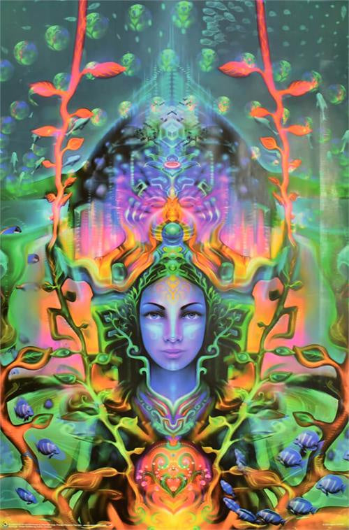 Ocean Goddess Non Flocked Blacklight Poster BL1A18