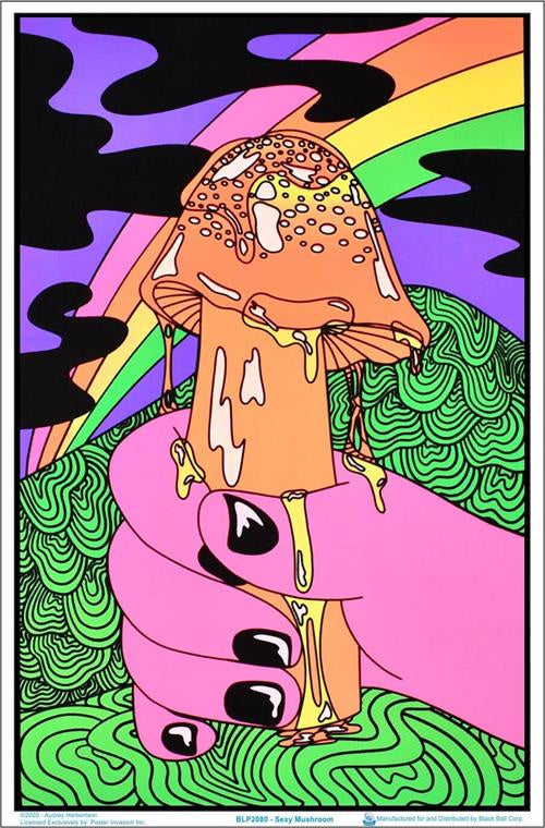 Sexy Mushroom Blacklight Poster BL2A1