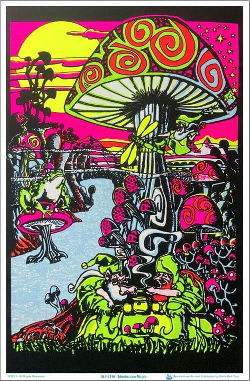 Mushroom Magic Blacklight Poster BL2B18