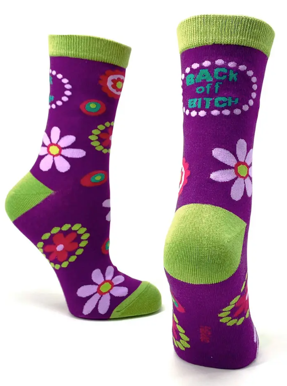 Back OFF Bitch Ladies' Novelty Crew Socks
