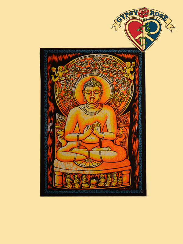 Buddha Batik Cotton Tapestry