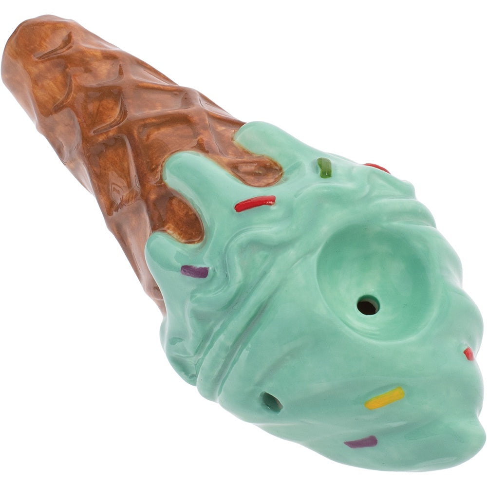Wacky Bowlz 3.5" Ceramic Mint Green Ice Cream Pipe